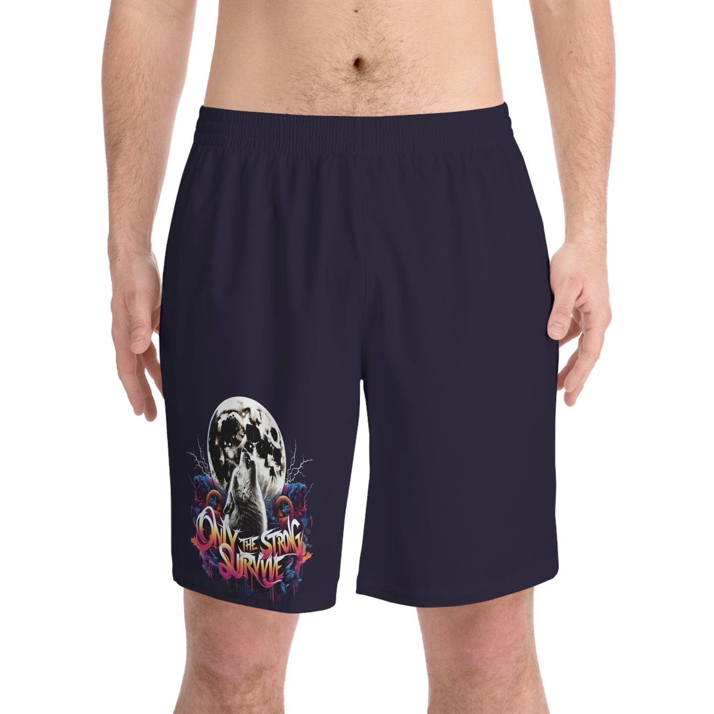Shorts - "On the Strong Survive" Design for Summer Fun