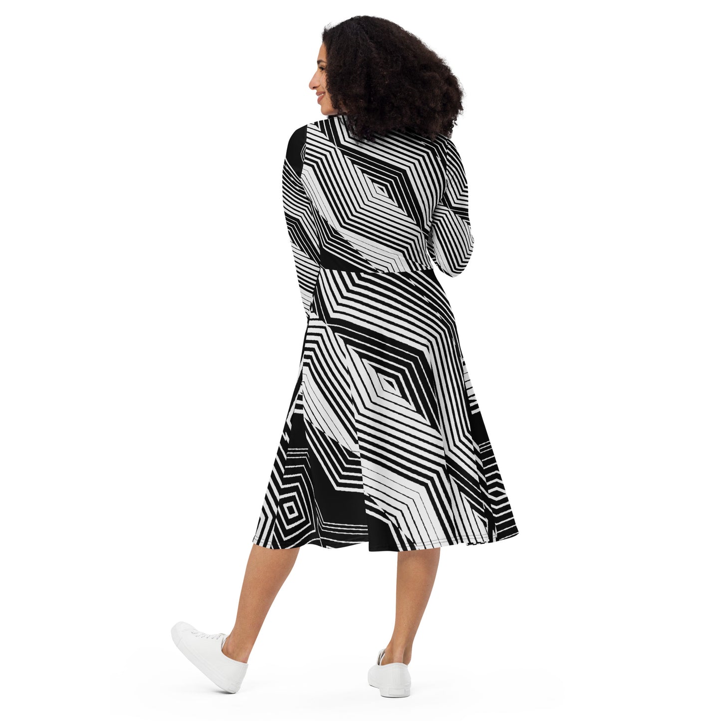 "Queen" Long Sleeve Midi Dress