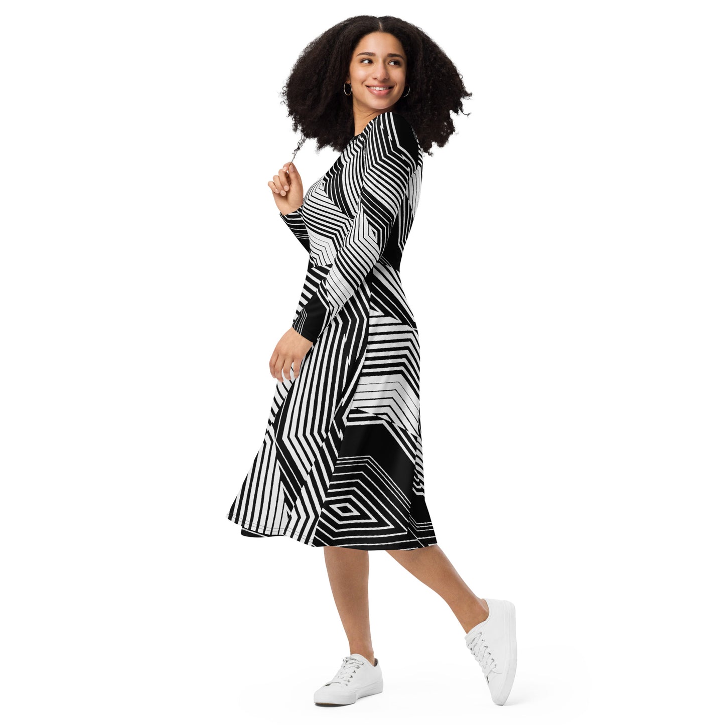 "Queen" Long Sleeve Midi Dress