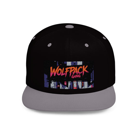 Wolfpack Gang Flat Bill Snapback Hat - Streetwear Style Cap for Trendsetters